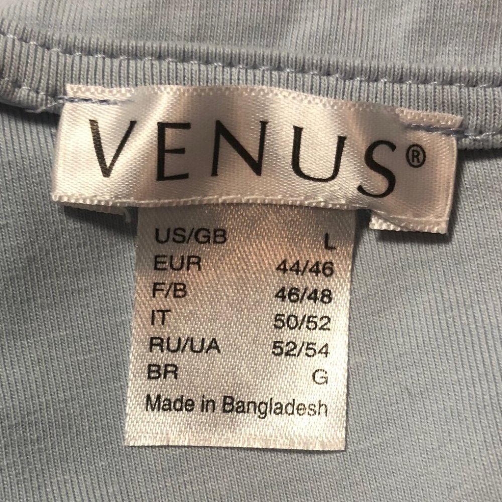 Venus Cap Sleeve Front Zipper Top in Light Blue - Picture 4 of 6